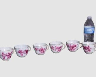 142. Six 6 Meissen Porcelain Tea Cups