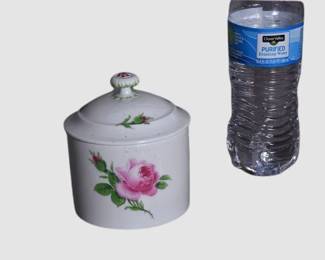 150. Meissen Pink Rose Lidded Jar