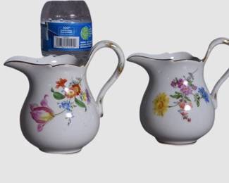 156. Two 2 Floral Pattern Meissen Creamers