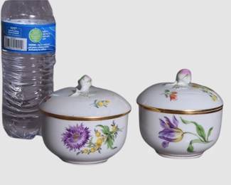 175. Two 2 Meissen Porcelain Round Lidded Jars