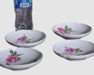177. Four 4 Meissen Pink Rose Bowls