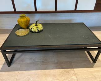 Holly Hunt metal and stone coffee table