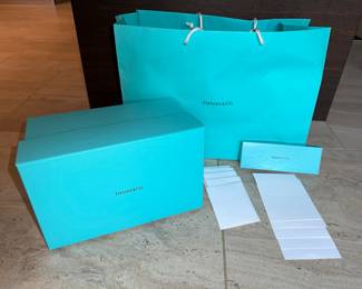 Tiffany & Co. gift boxes with bag and note cards with envelopes 
