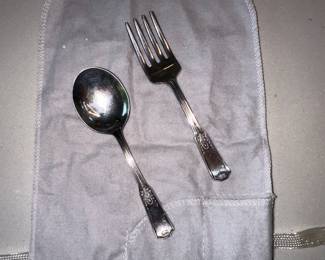 Set of Stratford Plate Special fork and spoon in original felt case - hard to find!