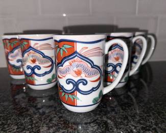 6 Georges Briard Heirloom Chinoiserie fine china mugs