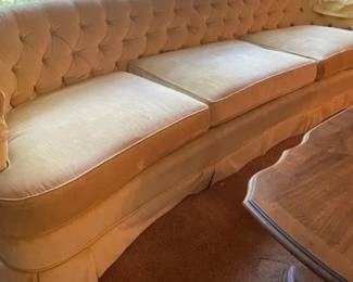 Drexel yellow velour couch