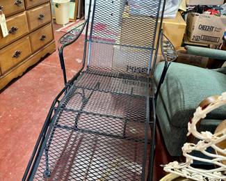 Vintage wrought iron, poolside lounge chair