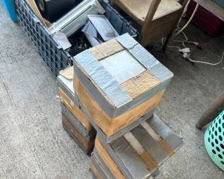 Five boxes of white tiles 