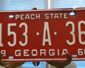Excellent Condition 1966 Georgia License Plate