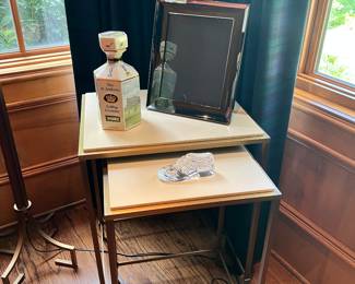 Italian Nesting Tables with Leather Top