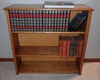 OAK BOOKCASE - LOTS OF BOOKS