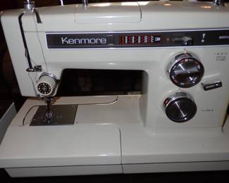 KENMORE SEWING MACHINE AND ATTACHMENTS