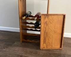 WOOD WINE RACK WITH TRAY