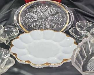 Assorted Glass Crystal Serving Platters 