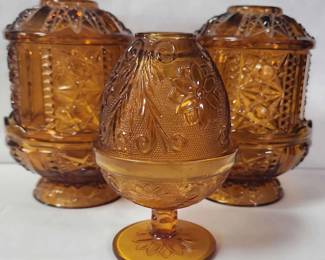 Beautiful Vintage Amber Fairy Lamps