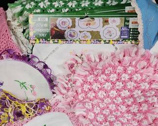 Huge Assorted Vintage New Table Runners Doilys 