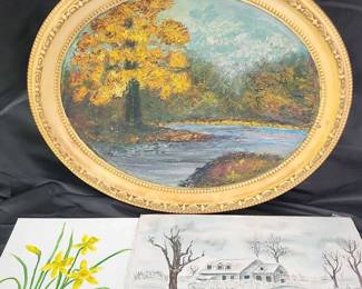 Landscape Photo W 2 Painted Cardboard Prints