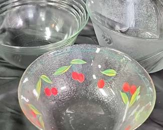 Large Vintage Glass Serving Bowls