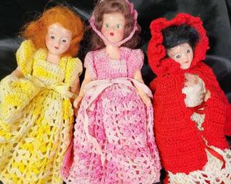 Mini Vintage Dolls in Handmade Dresses