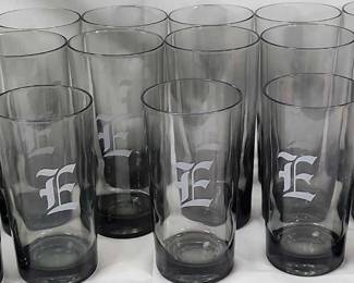 Nice Set Of Heavy Shaded Glasses 12 Tall, 5 Short