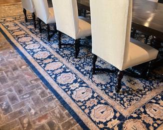 Approximately 10’ x 15’ fine Oushak rug, beautiful blue! 