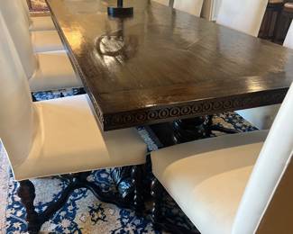 Beautiful Ambella Home 150” dining table with 10 chairs (seats 12). Absolutely stunning!