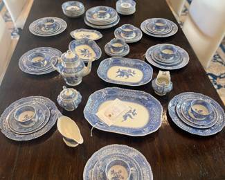 A second full set of blue and white Spode- different pattern!