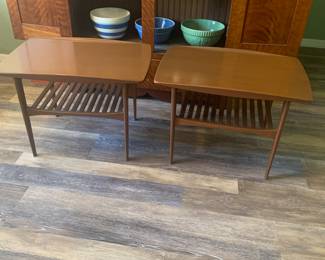 Beautiful Matching Pair MCM Teak Signed From Denmark End Tables