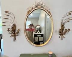 Mirror and sconces