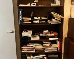 FIVE SHELF WOOD BOOK CASE