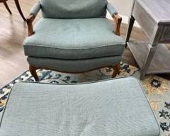 FRENCH PROVENCIAL CHAIR WITH OTTOMAN