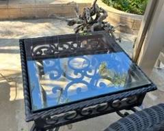 IRON GLASS TOP TABLE