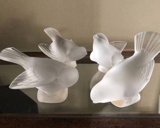 Wonderful collection of Lalique crystal bird figurines.