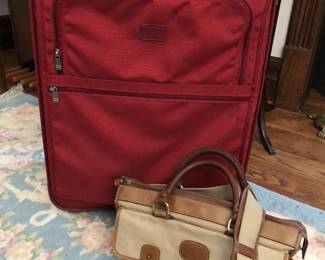 Tumi softside luggage and leather bags.