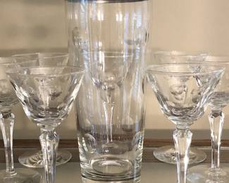 Vintage cocktail set with shaker.