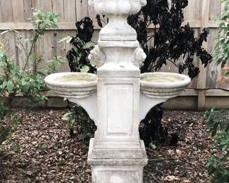 Impressive Massarelli cast stone fountain with urn.