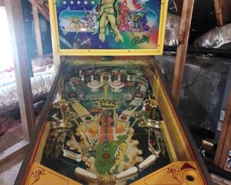 Bally 1978 model Galaxy Ranger home version pinball machine. Needs new circuit board but otherwise in good cosmetic condition.