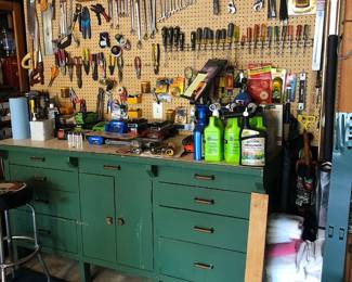 Handyman's garage PACKED with hand and power tools, hardware, ladders, home maintenance and repair equipment and supplies, and MUCH MORE!