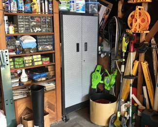 Handyman's garage PACKED with hand and power tools, hardware, ladders, home maintenance and repair equipment and supplies, and MUCH MORE!