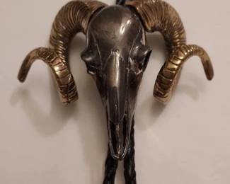 Sterling Silver Rams Head Bolo