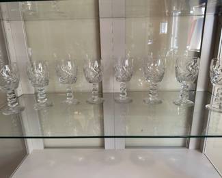 8 Wreath by Rock Sharpe Crystal Water Goblet 6¾" Antique Wine Glass