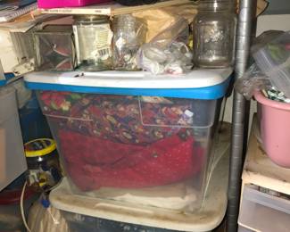 Craft, sewing, jars