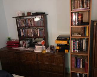 $240 Drexel Dresser and Mirror in Campaign style with Brass hardware 