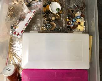 Jewelry beads, findings.  There are tons of this stuff.