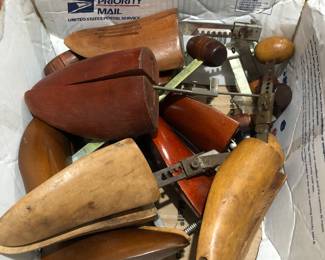 Old wooden shoe lasts