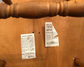 Underside of captains chair.  Shelby Williams 1979.