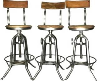 Three Piece Lot of Industrial Stools
