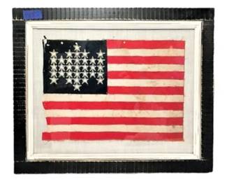 Vintage Cloth Hand Stitched US Flag