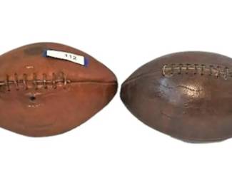 Two Vintage Leather Footballs