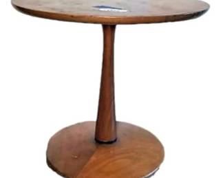 Drexel Mid Century Round Wood Side Table